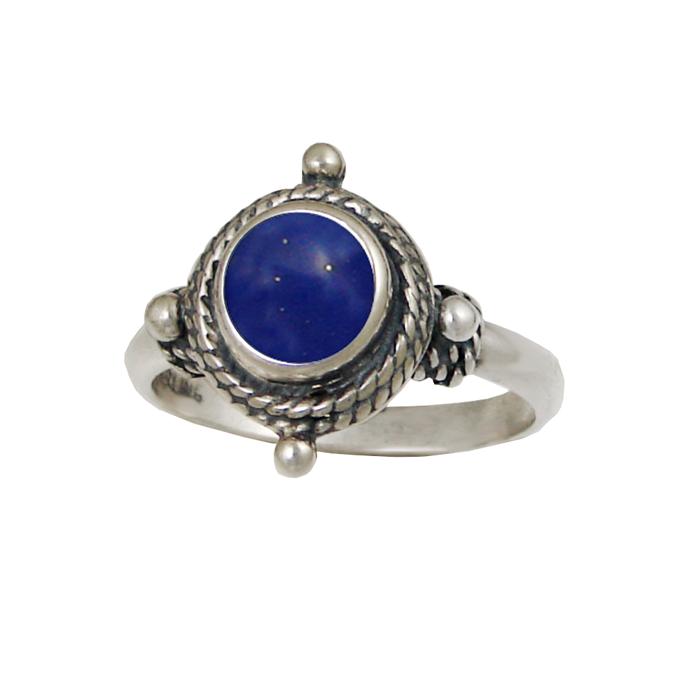 Sterling Silver Gemstone Ring With Lapis Lazuli Size 8